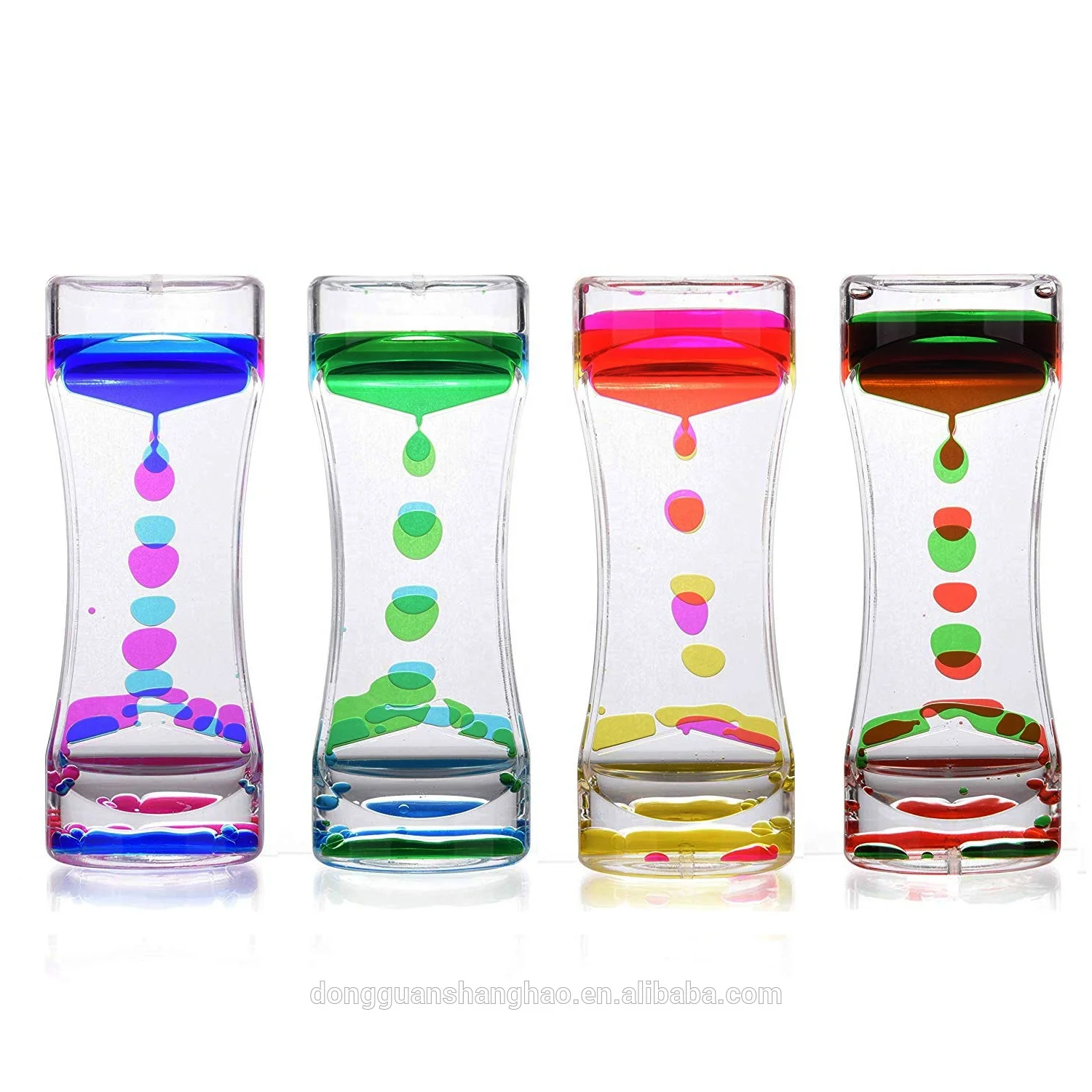 Dongguan Shanghao Colorful Liquid Motion Visual Slim Oil Acrylic Hourglass Timer