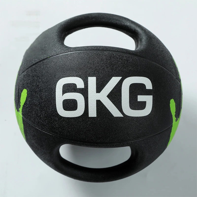 Rubber Medicine Ball with Dual Grip Exercise Weight Ball for Strength Training