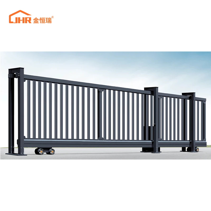 JHR Outdoor Main Gate design Country Western Security Door Aluminum Automatic Sliding gate for houses