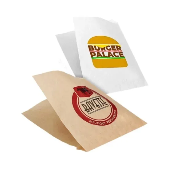 Customized Disposable Sandwich Hamburger PE Coated single doughnut food paper bag packaging