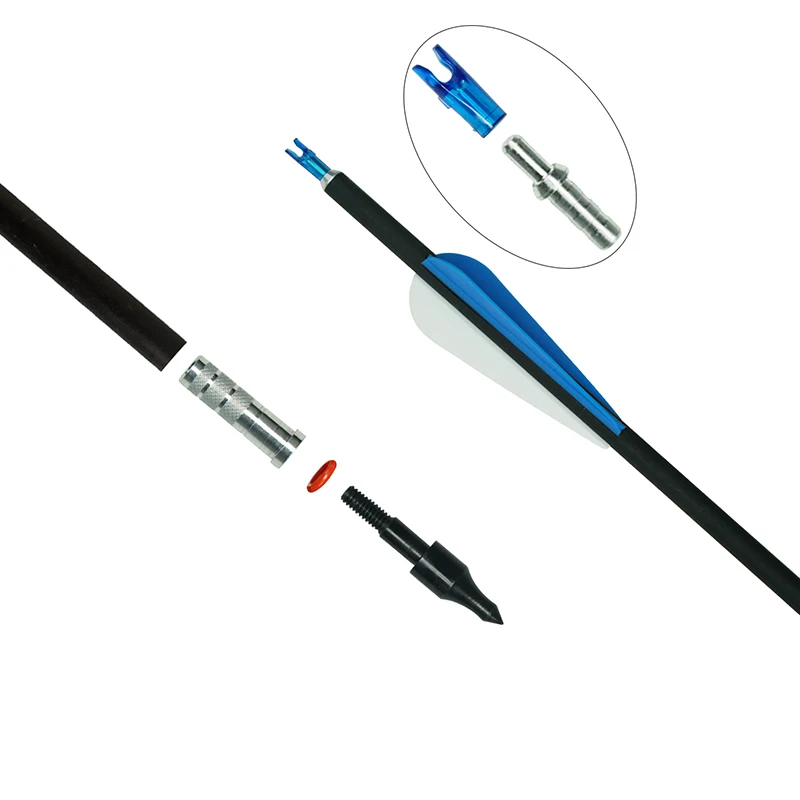 Alibow Archery Hunting Carbon Arrows 31 inches OD 8 mm Carbon Arrows for Outdoor Shooting Practice