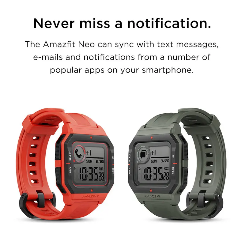 Global Version Xiaomi Amazfit Neo Smart Watch 5AM Waterproof Sports Modes Heart Rate Track Smartwatch
