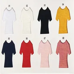 Hot style pull frame polyester cotton jersey plain T-shirt knitted 32 TC / CVC fabric