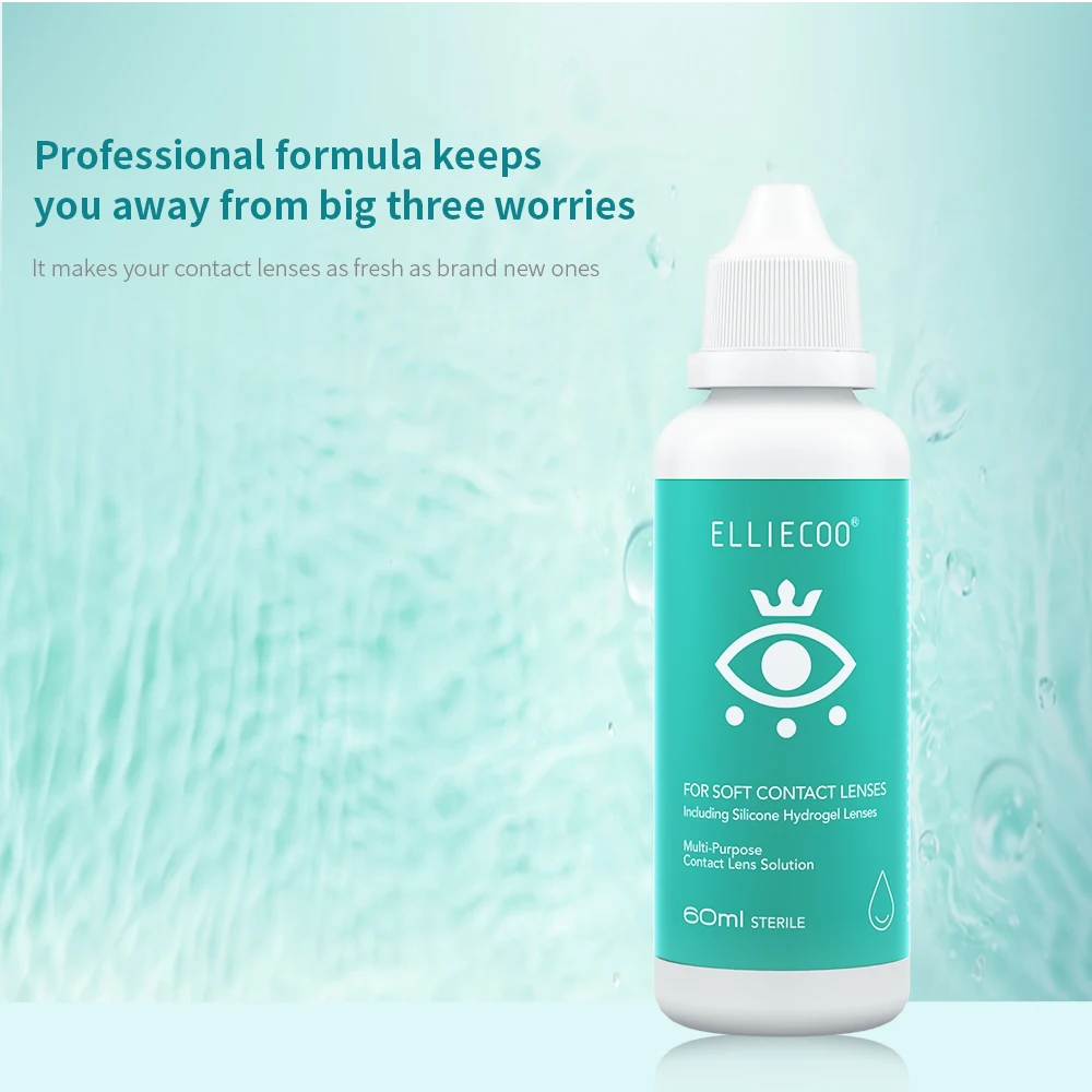 Elliecoo contact lens solution for eye contact 60ml
