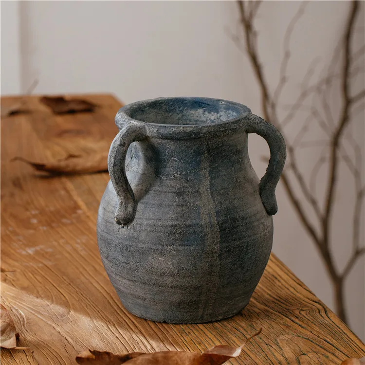 Home & garden supplies indoor dried flower decorative vases antique blue terra cotta vase vintage vase for flowers