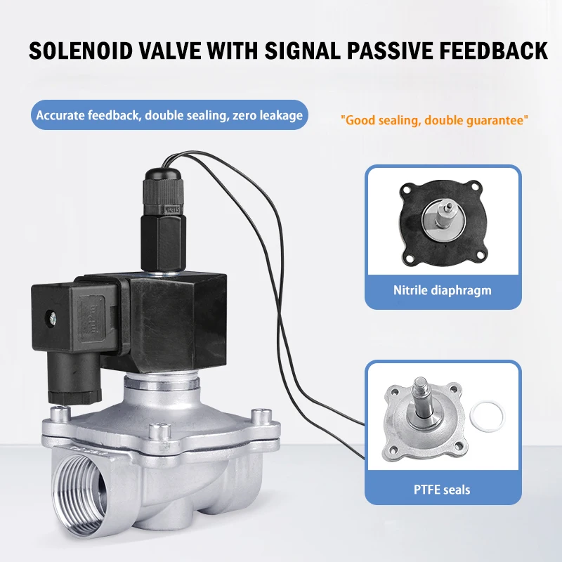 Factory direct sales Signal feedback solenoid valve 304 stainless steel remote display valve switch control water inlet valve