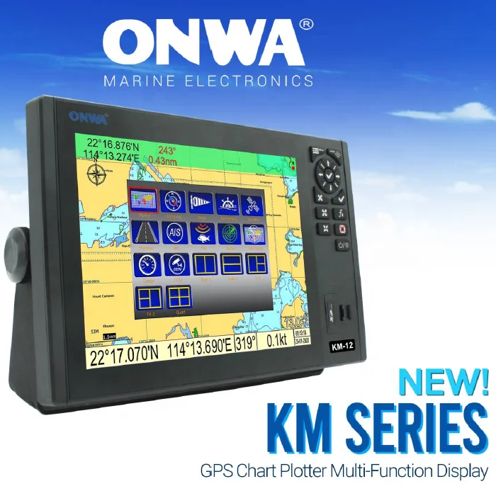 ONWA 12 дюймов KM-12X (новинка) 5-в-1 морские GPS + плоттер АИС класса B Fish Finder морской радар функция