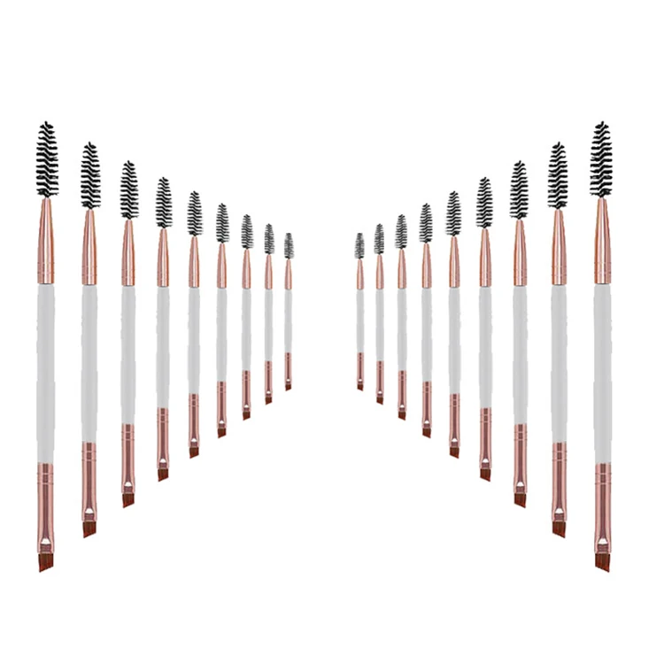 Thin silk fiber lash brush mascara waterproof cheap eyebrow double ended brushes with makeup brush