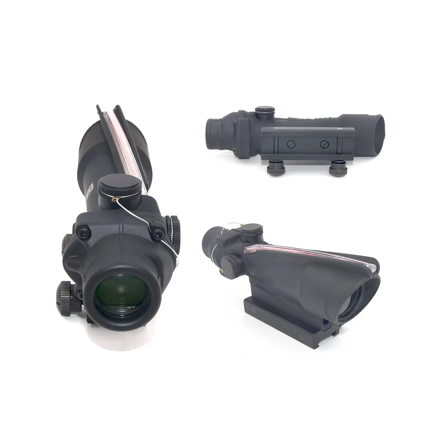 Призматический прицел 5x35 ACOG из натурального волокна со стальным тиснением логотипа аксессуары для охоты