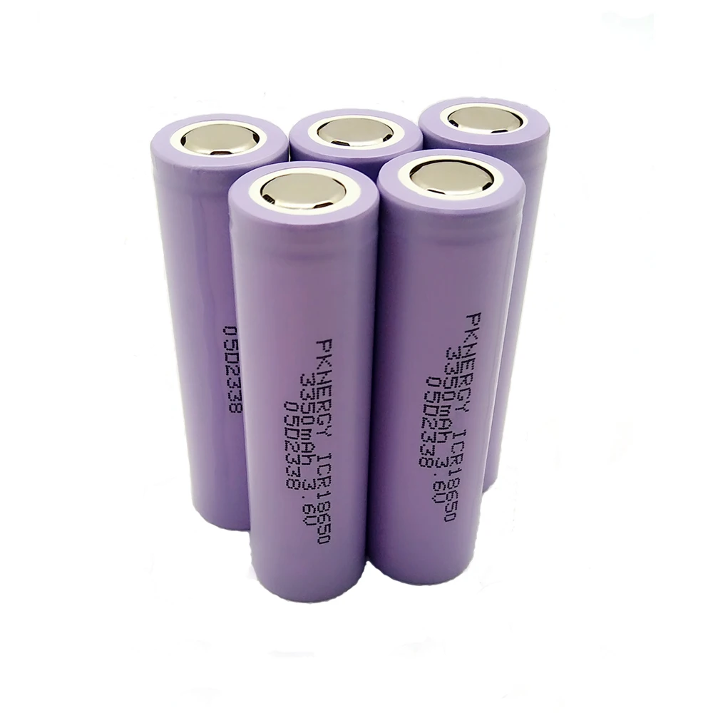 PKNERGY ICR18650 rechargeable lithium cell 18650 3350mAh 3.7v li-ion battery with flat top