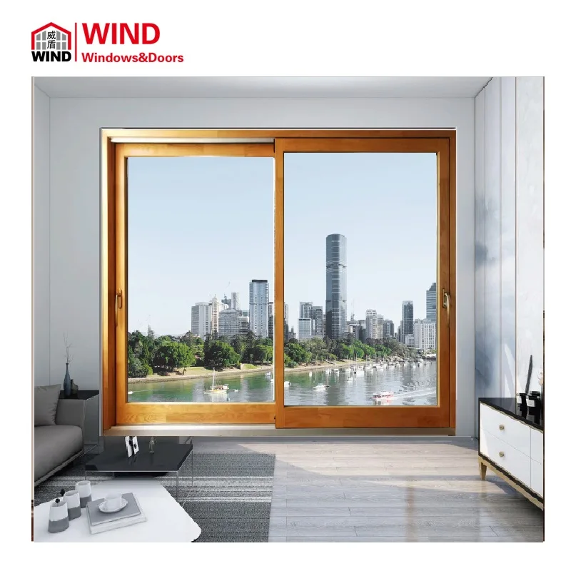 Aluminum wood lift and sliding Patio door  balcony sliding doors manufacturer in China