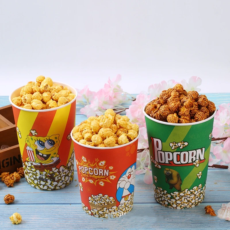 46oz paper popcorn cups for movie night disposable popcorn paper cups 32oz printing custom popcorn paper bucket
