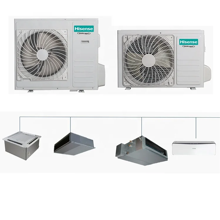 Hisense cassette multi split fan coil ducted flooring 36kbtu 10hp industrial central air conditioning