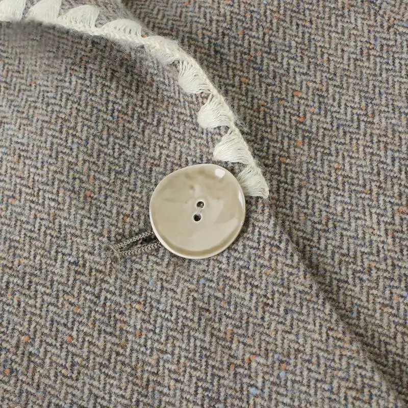 Fashion Tweed Suit Women Grey Women Office Skirt Suit Women Suit Set