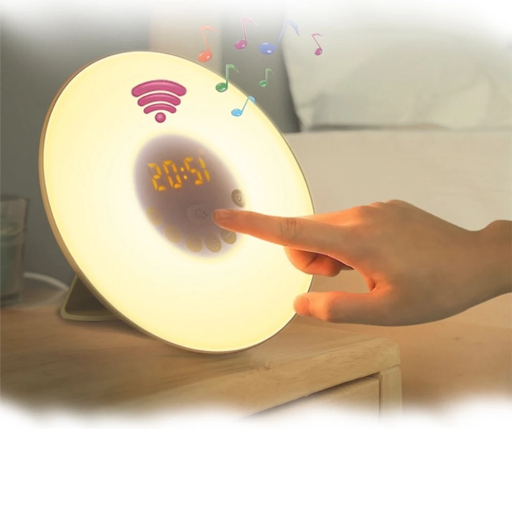 Dropshipping Touch Sensor Digital Alarm Clock Sunrise Sunset Simulator LED Lighting