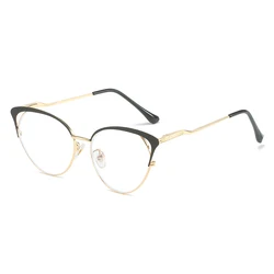 Fashion ins metal cat eye frames blue light blocking glasses women 2023 classic optical lenses wholesale high quality gafas