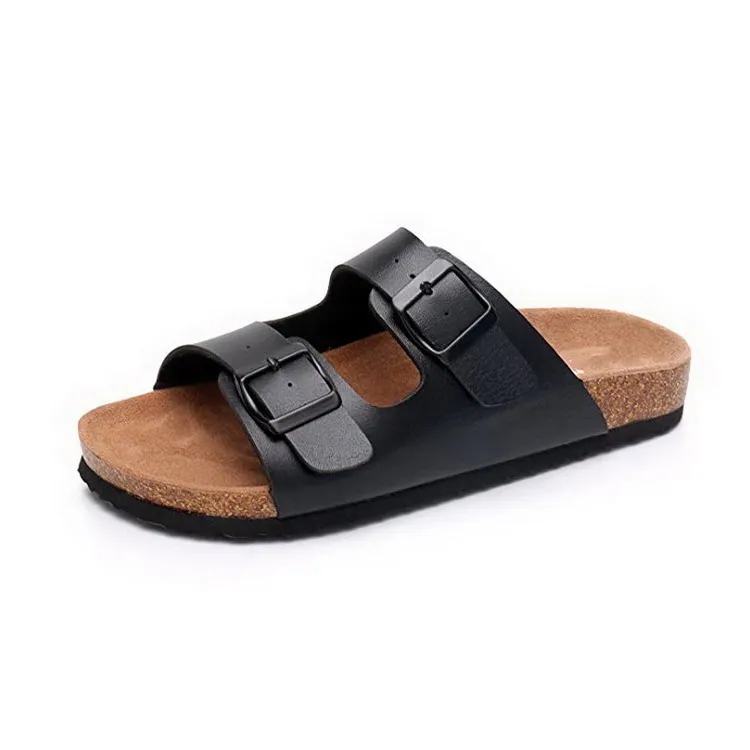 Wholesale Men Flat Sandals With Adjustable Buckle Sandals Cork Sole