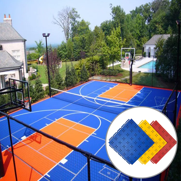Multipurpose Customized Outdoor Basketball Court\Tennis Court Tiles Artificial Grass And Sports Flooring