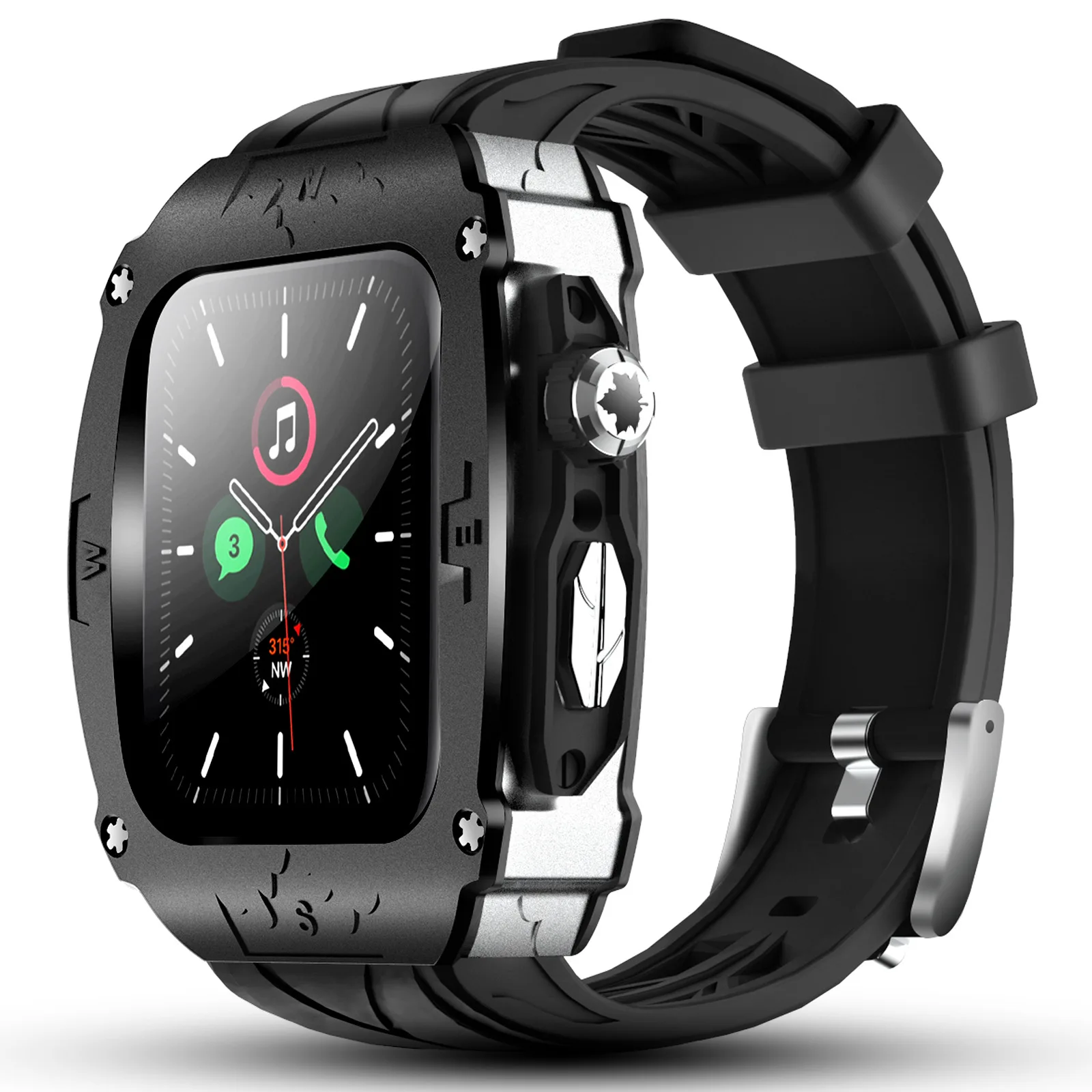 Роскошный комплект модификаций мод для Apple Watch 9 8 7 корпус ремешок 45 мм 44 металлический ободок iwatch серии 6 5 4 SE аксессуары