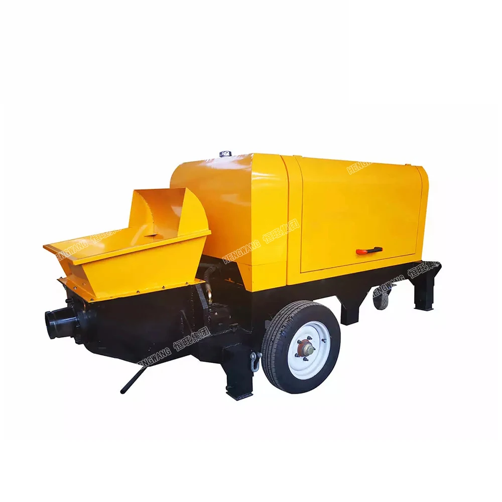 Chinese CE/ISO 30KW 40HP portable concrete trailer pump cement pump machine concrete mortar
