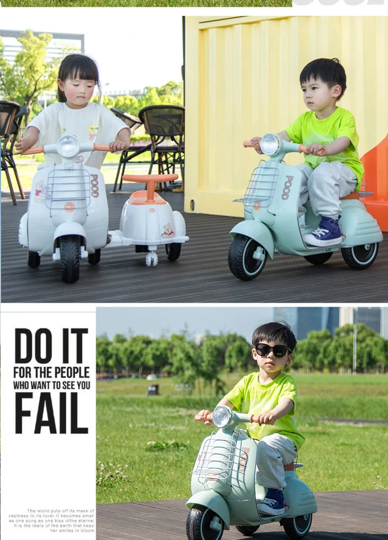 Electric children boys and girls tricycles can sit people boys and girls electric car strollers can be charged