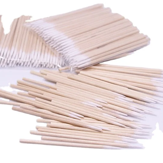 Недорогие односторонние ватные тампоны с сертификатом CE, 100% ватные тампоны с плоским наконечником