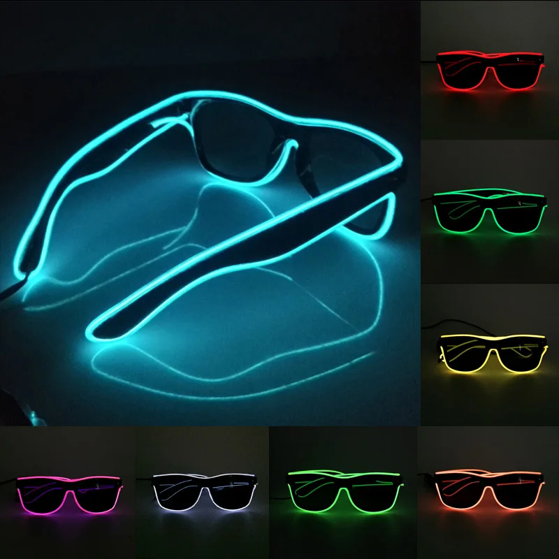 Colorful Wireless Neon Party Glasses Glowing Glasses LED Luminous Neon Christmas Glow Sunglasses Flashing Costumes