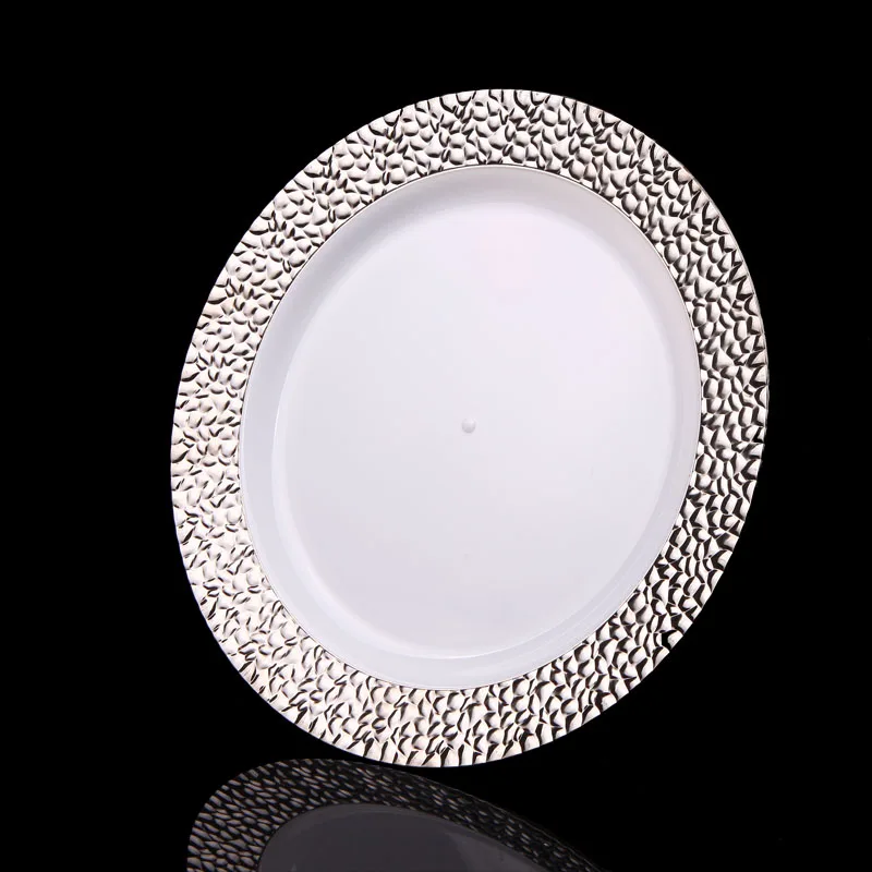 Factory Directly Disposable Rose Plate 7-10 Inch Round Dishes Creative Party Tableware Dinner Plates