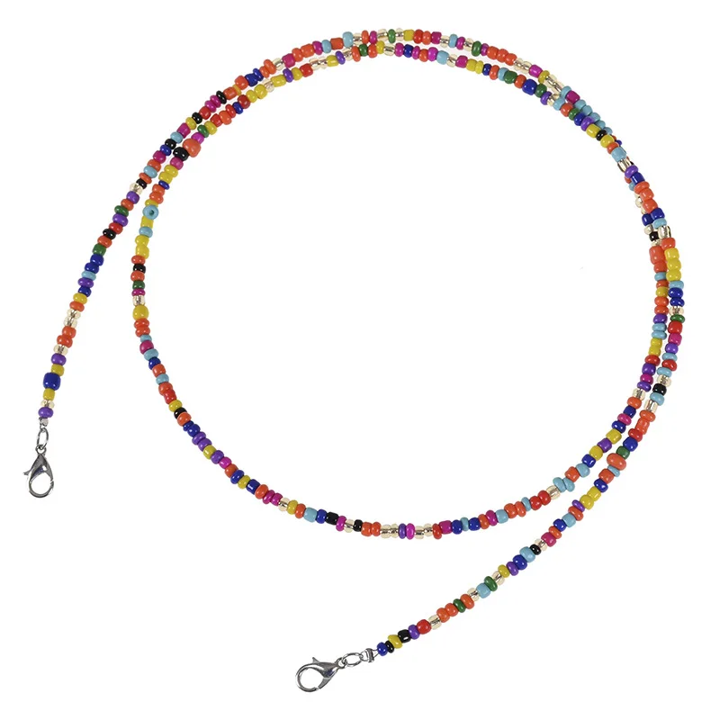 
G0090106 Multi Color Glasses Holder Cord Beaded Eyeglass Chain Seed Beads Anti Drop Mask-Necklace 