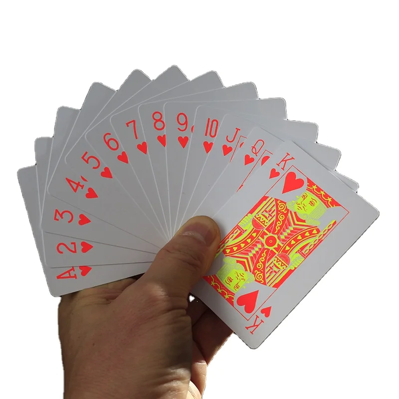Custom Creative 2024 New Style Poker Cards PVC Durable Board Game Luminous Fluorescent Waterproof Plastic Playing Cards