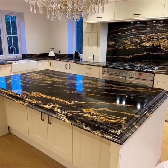 GOLDTOP OEM/ODM high quality for indoor and outdoor kitchen and bathroom cosmic black granite countertops