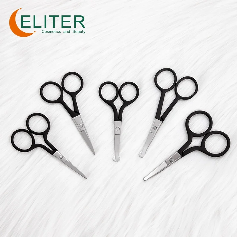 Eliter Wholesale Black Rubberized Soft Touch Manicure Scissors Black Russian Cuticle Scissors Top Selling Nail Art Scissors