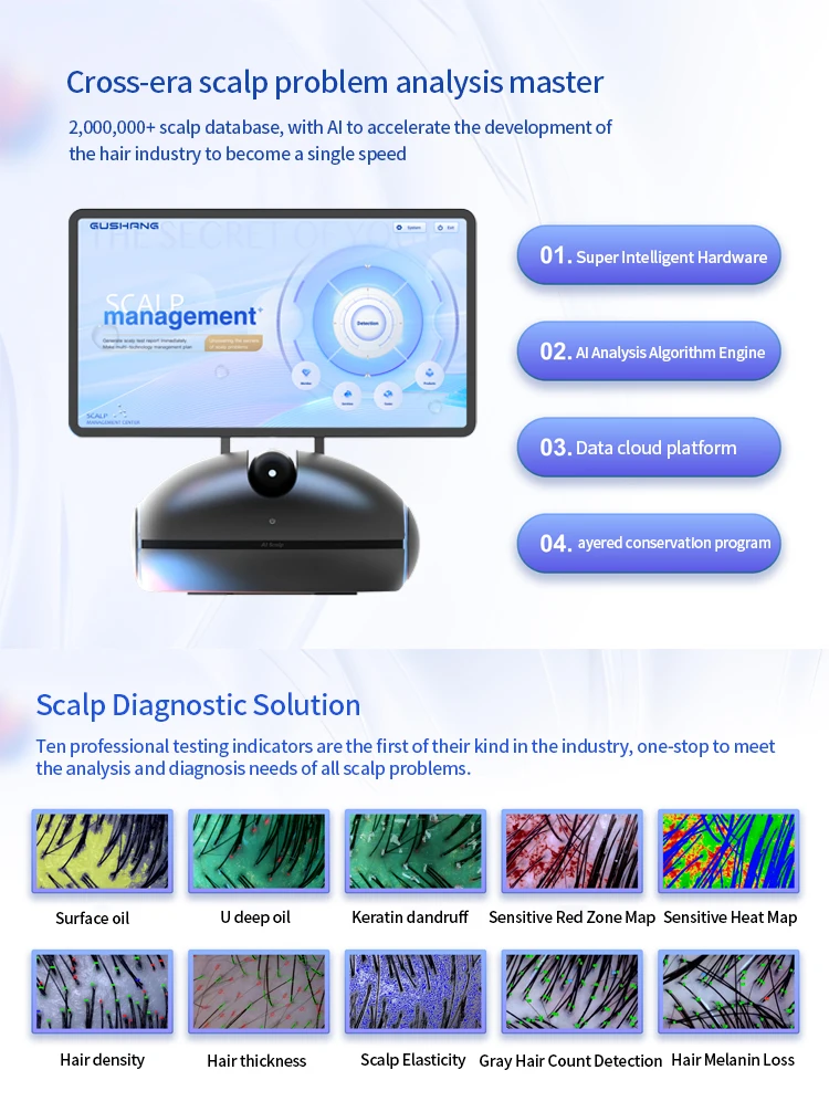 New Hair Scalp Scanner Energizer  Hair Growth Therapy Machine  Head Scalp Massage Scalp Analysis Hair Analysis Machine