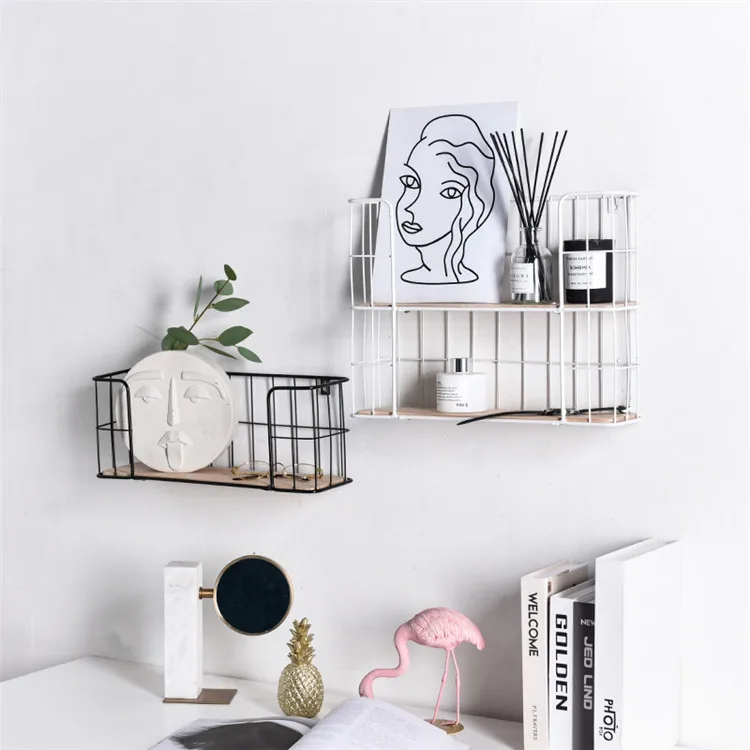 Cheap Wire basket for Sundries wall Iron shelf storage basket metal wall shelf