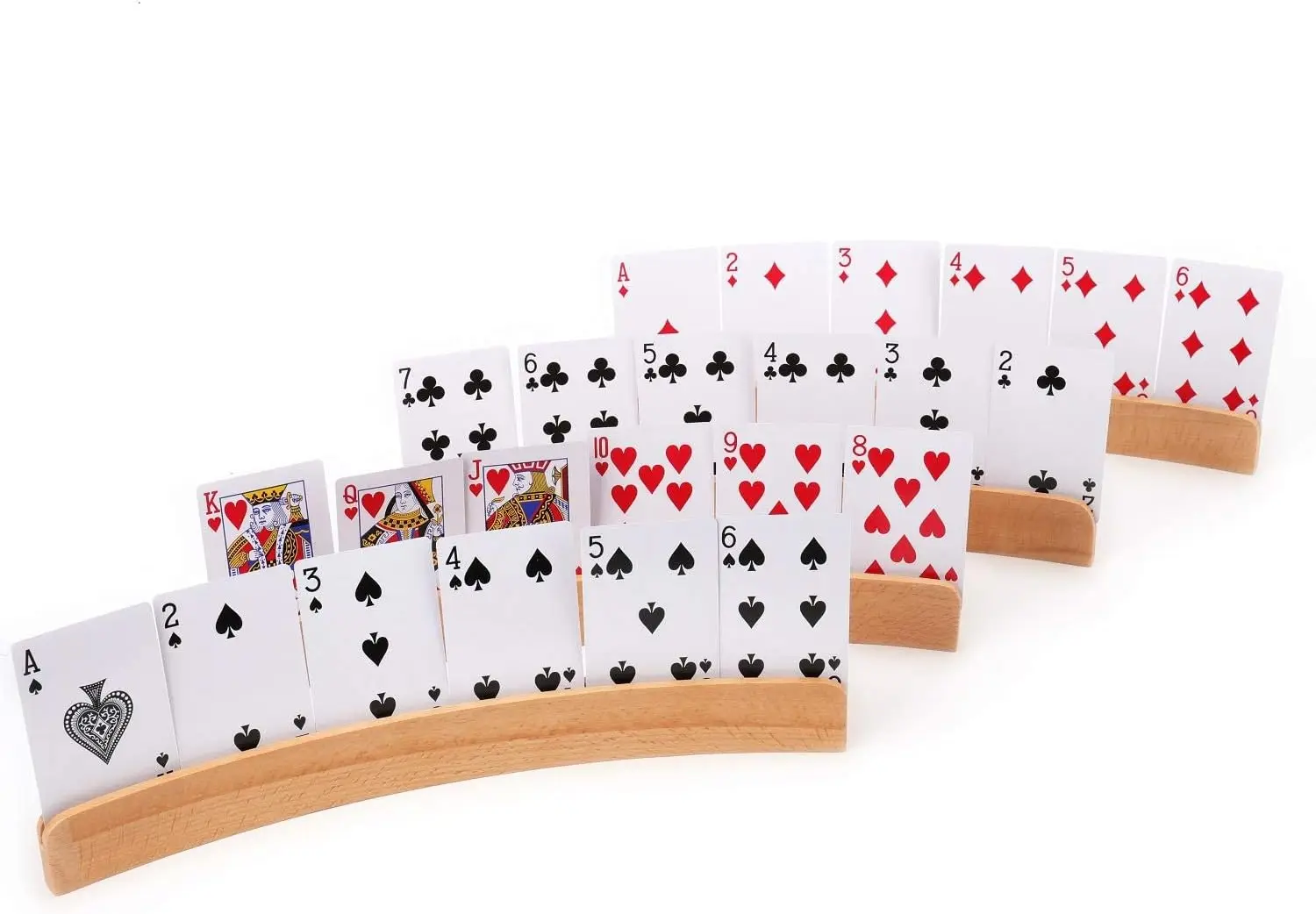 SLT New Wooden Playing Card Holder Set Beech Wood Card Stand