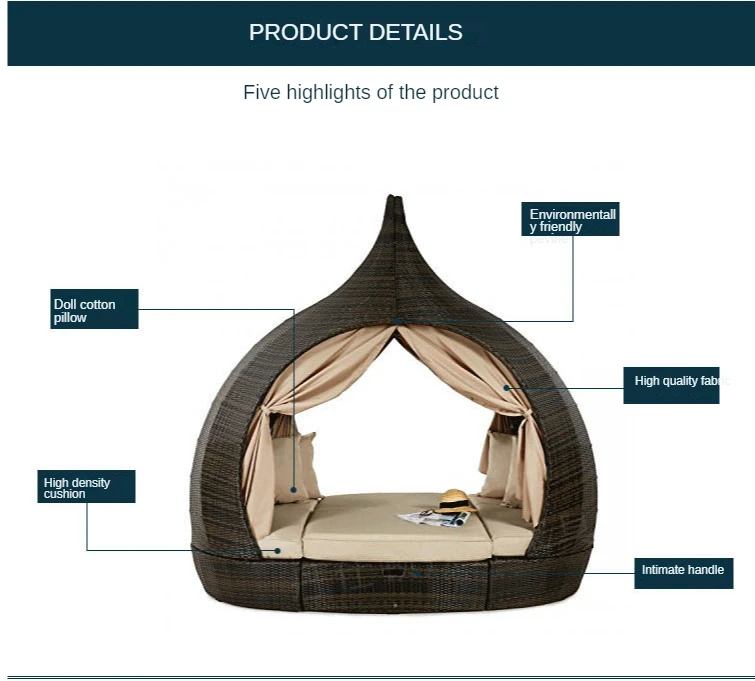 wholesale  KD outdoor pear daybed furniture