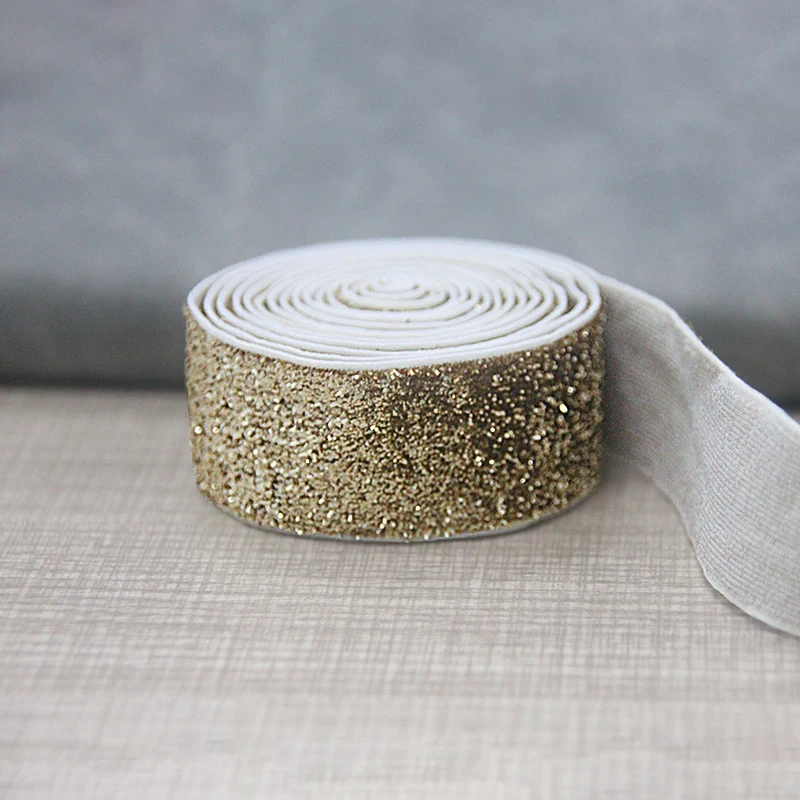 Wholesale Direct Sale Glitter Metallic Lurex Elastic Band Shiny Non-elastic Ribbon Webbing Tape Sexy Underwear Accessory OEM ODM