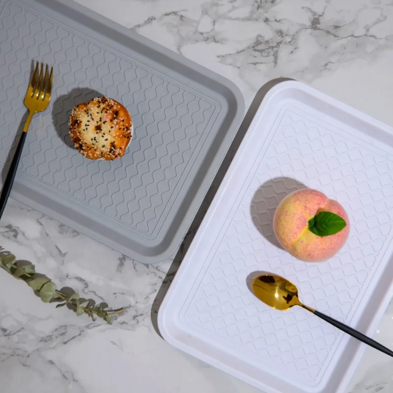 Экологичный открытый поднос для кофе, индивидуальный дизайн, пластиковый поднос для завтрака