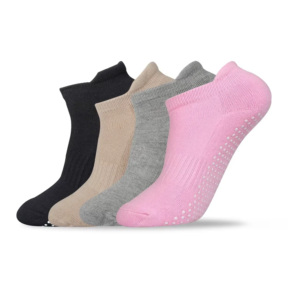Wholesale Solid Color Grip Ankle Socks yoga pilates socks grip non slip gel bottom Anti Slip Yoga design grip socks