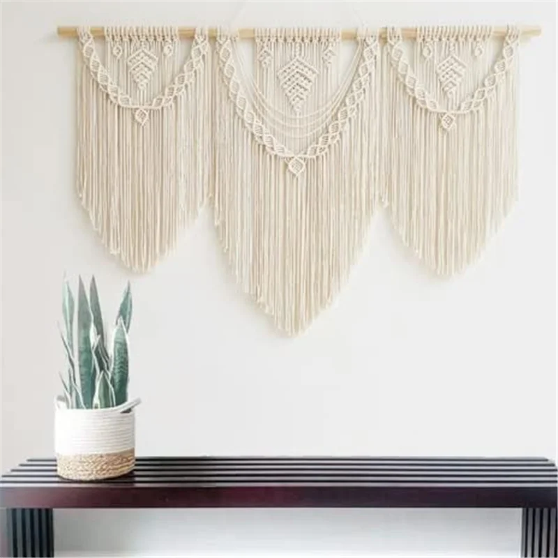 Boho Tapestry Macrame Wall Decor Art Chic Bohemian Handmade Woven Tapestry large macrame wall hanging for Home Decoration