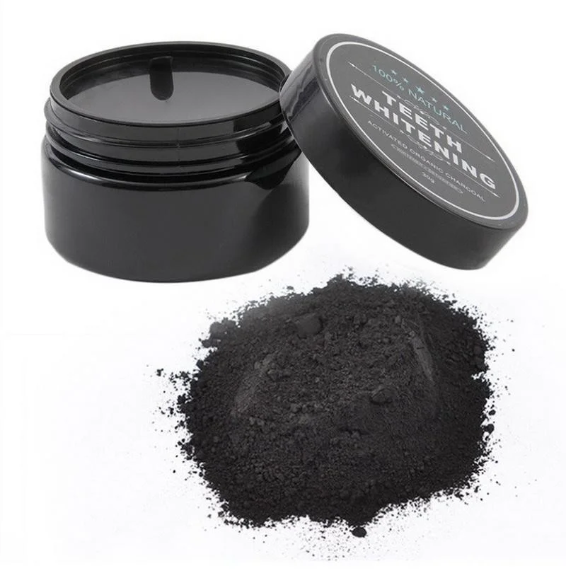 Coconut Shell Powder Bamboo Charcoal Tooth Whitening Powder Black Tooth Cleaning Powder Removing Smoke Stains Activated Box
