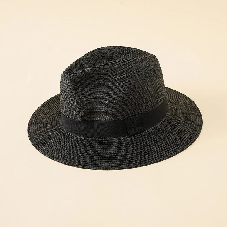 wholesale custom packable ecuador panama hat men high quality summer colored straw fedora hat unisex wide brim cap for men