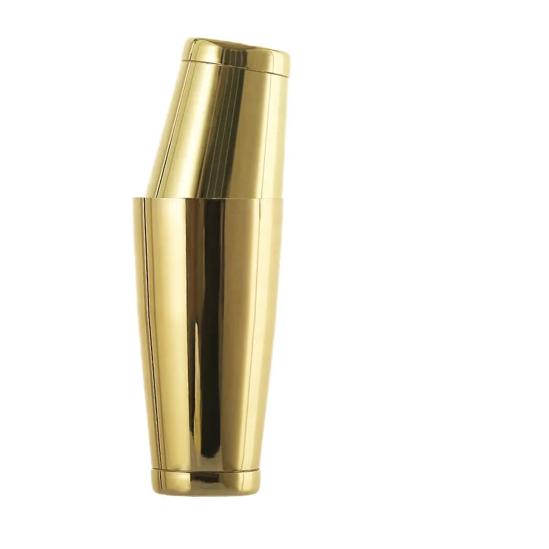 Rose Gold Plated Personalized Stainless Steel Boston Shaker Tin On Tin Weighted Bottom Custom Mixing Shaker Cup Cocktail Usage