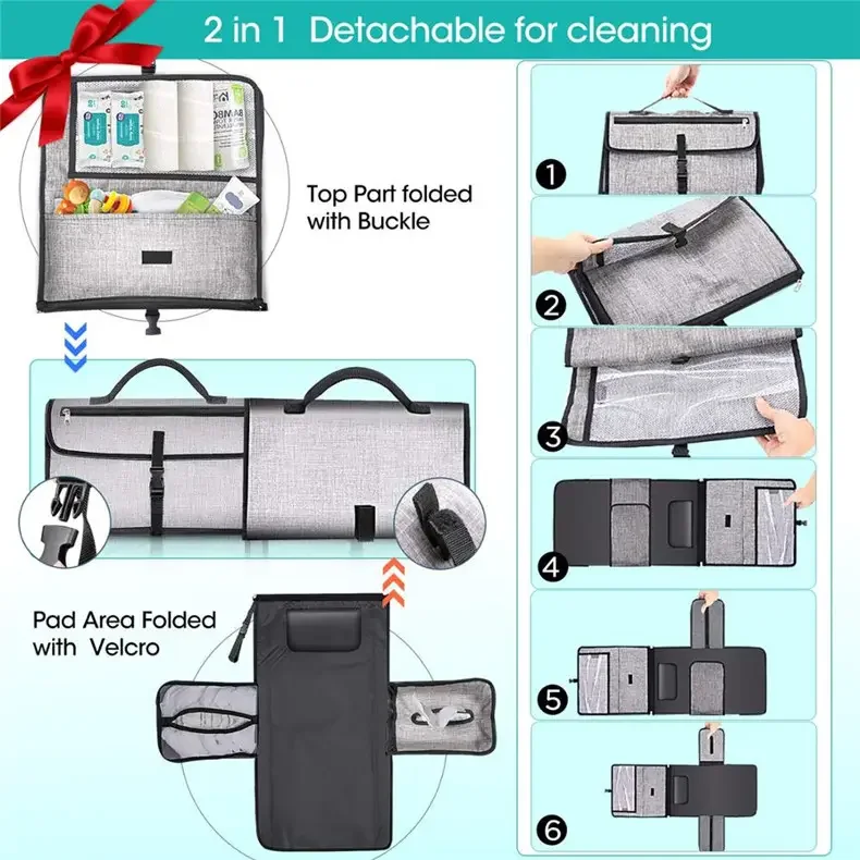 Custom Travel Waterproof Portable Diaper Bag Baby Changing Mat