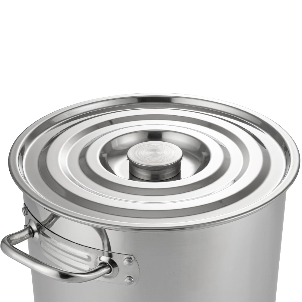 High Body 30 - 98 Liter Commercial Cooking Pot Big Size Soup And Stock Casseorle Stainless Steel Pot