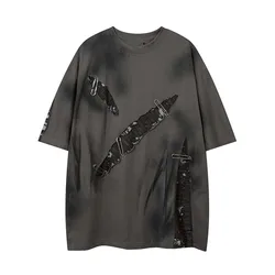 High Quality Promotional Custom Your Own Brand Cotton Fabric Thick Dsitressed Street Style T Shirts