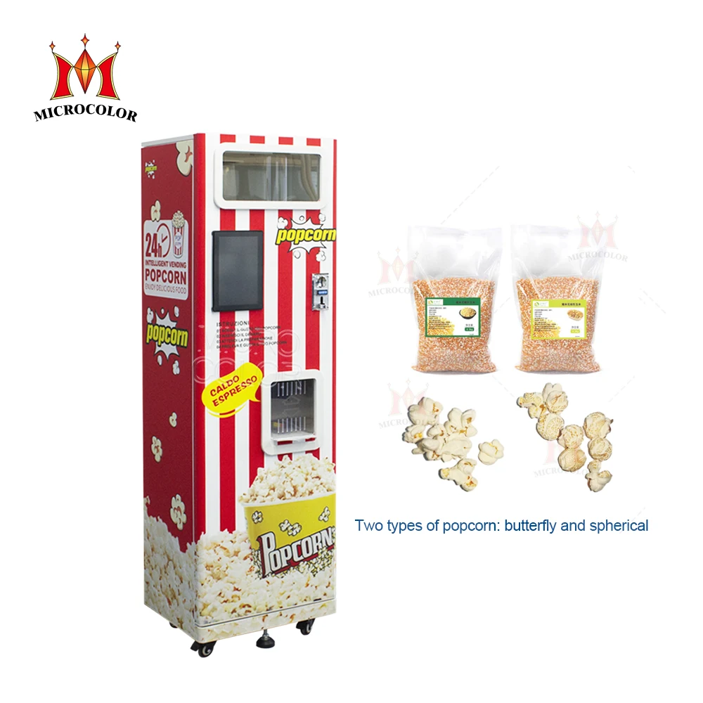 Custom Self-service Popcorn Vending Machine with Bill Acceptor Coin Operated  Automatic Smart Pop corn Machine For Sale
