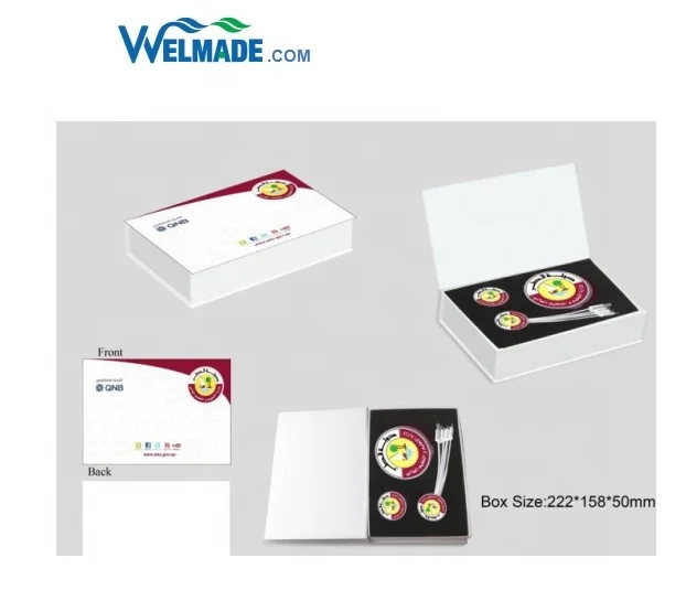 Подарки на день образования Катара в бумажной подарочной коробке, USB, портативном зарядном устройстве