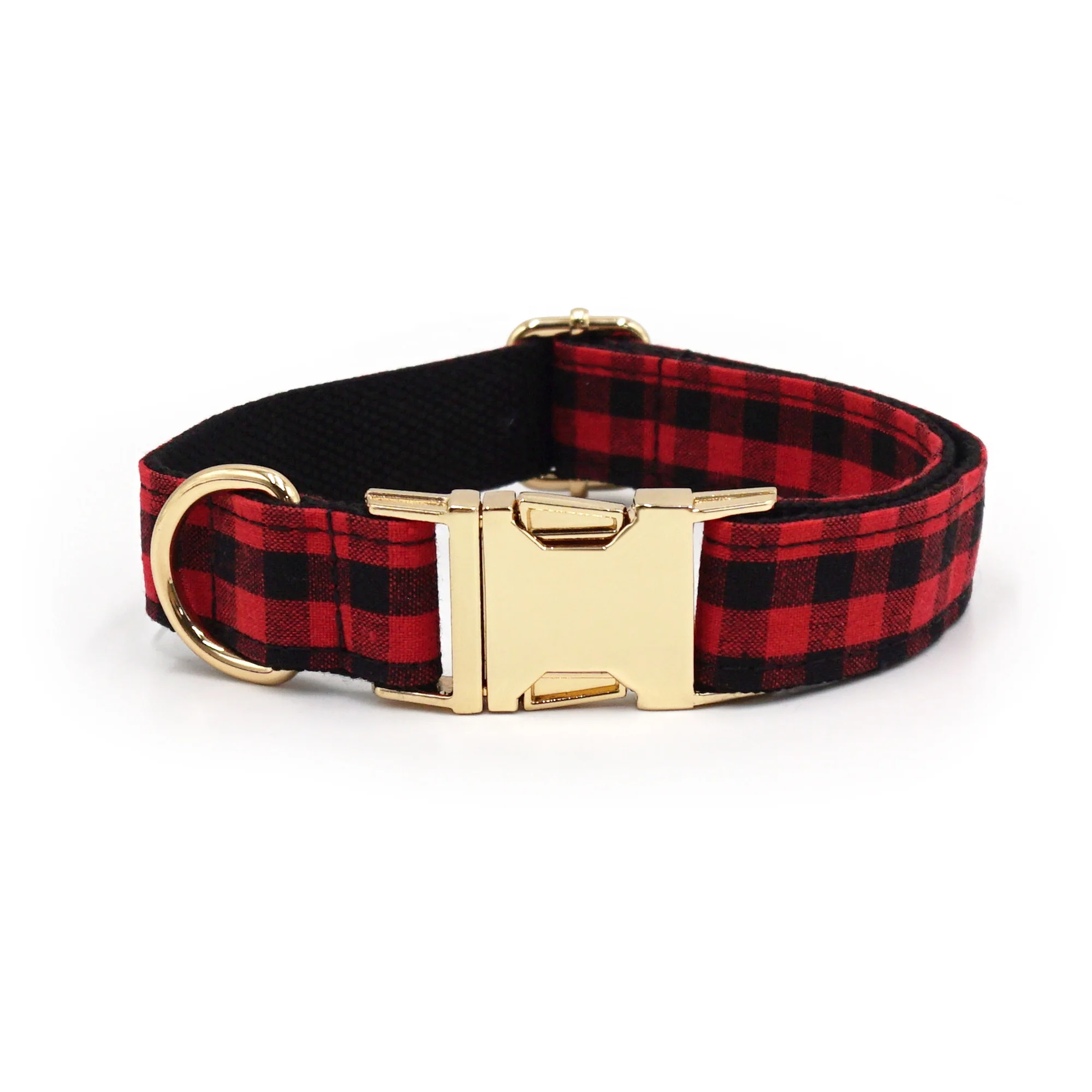 Hot selling products 2024 british style cotton dog leash classic cotton dog collar plaid dog collar leash and harness set