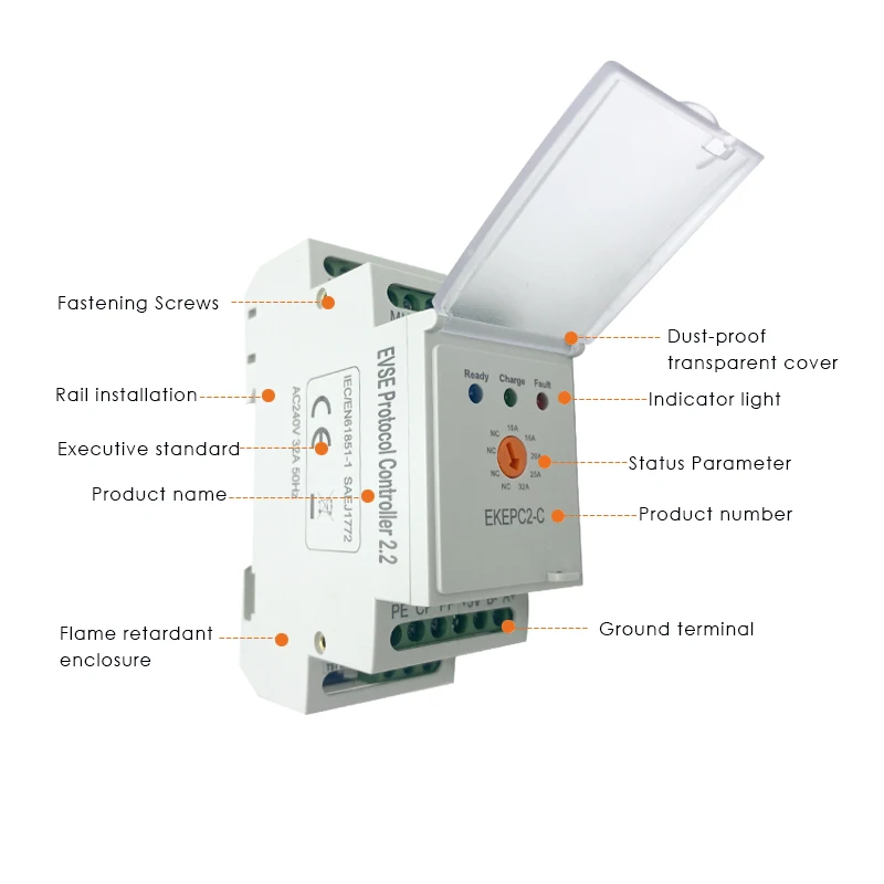 EKEPC2-C EKEPC2 EV Charging Controller Current Adjustable of EV Charger EVSE RCMU 6MA DC Protection